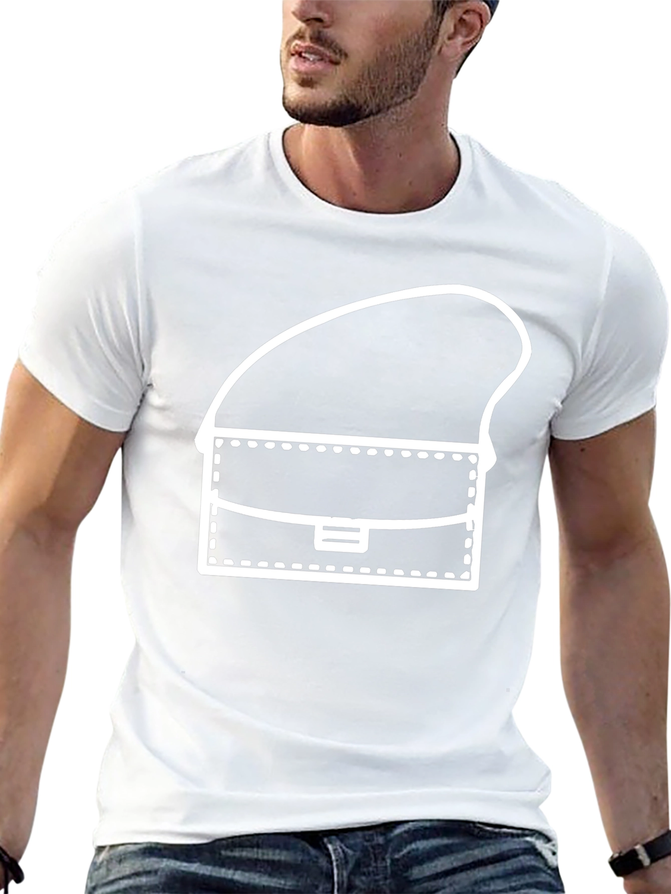 Black T-Shirt with Handbag Graphic