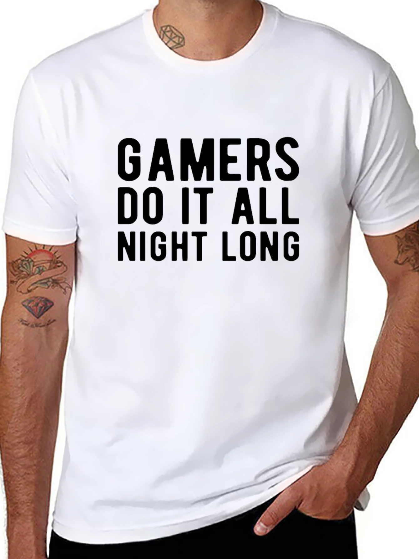 Gamers Do It All Night Long Black T-Shirt