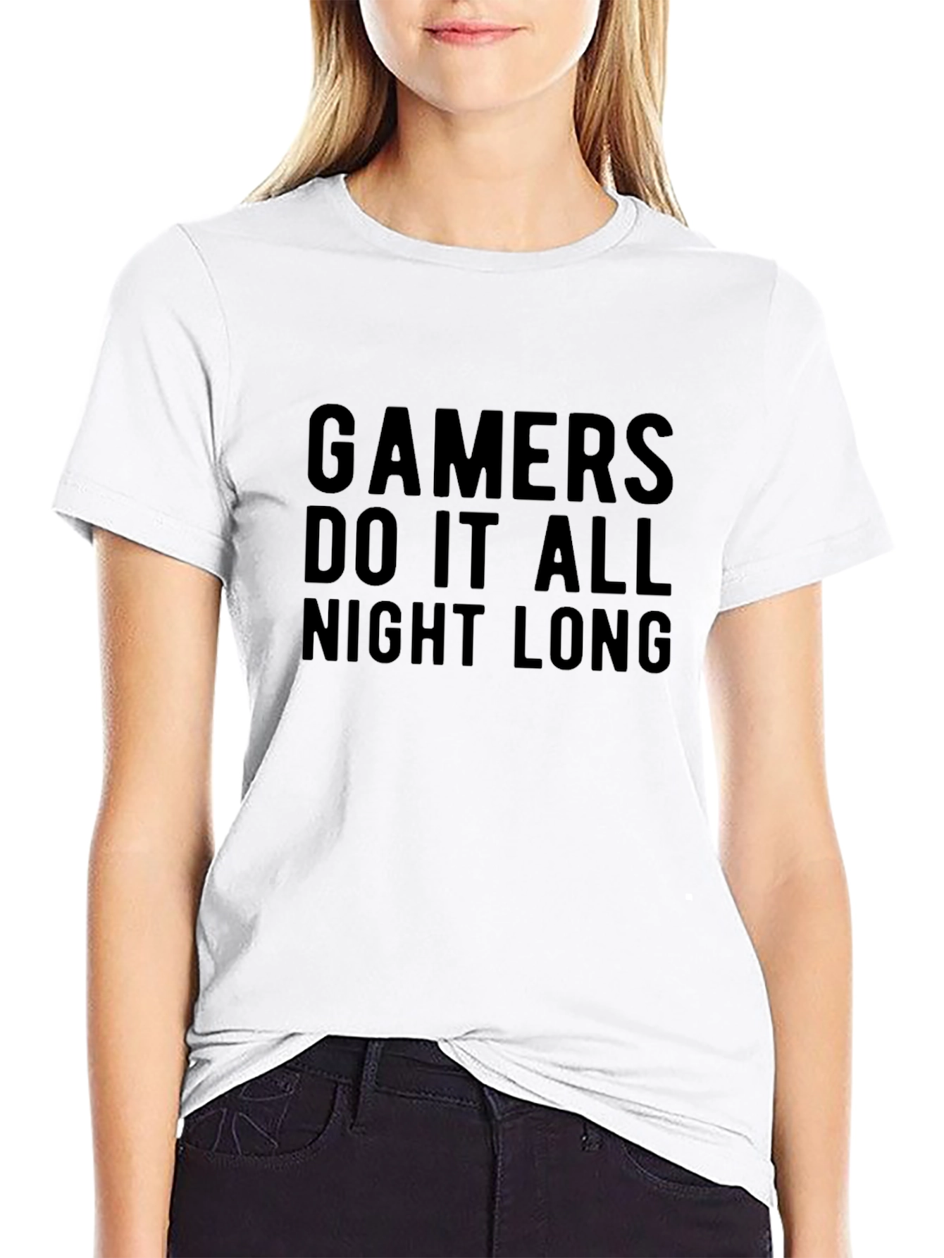 Gamers Do It All Night Long Black T-Shirt