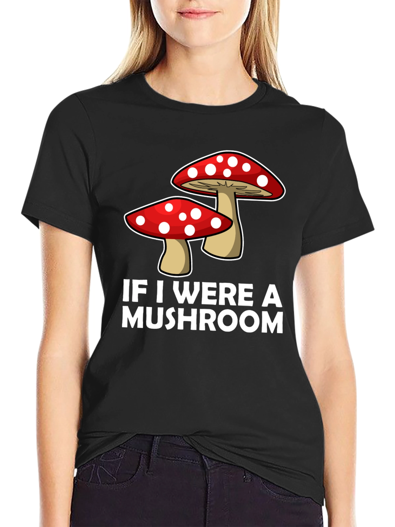 Mushroom Graphic Tee - Funny Mens Crew Neck T-Shirt