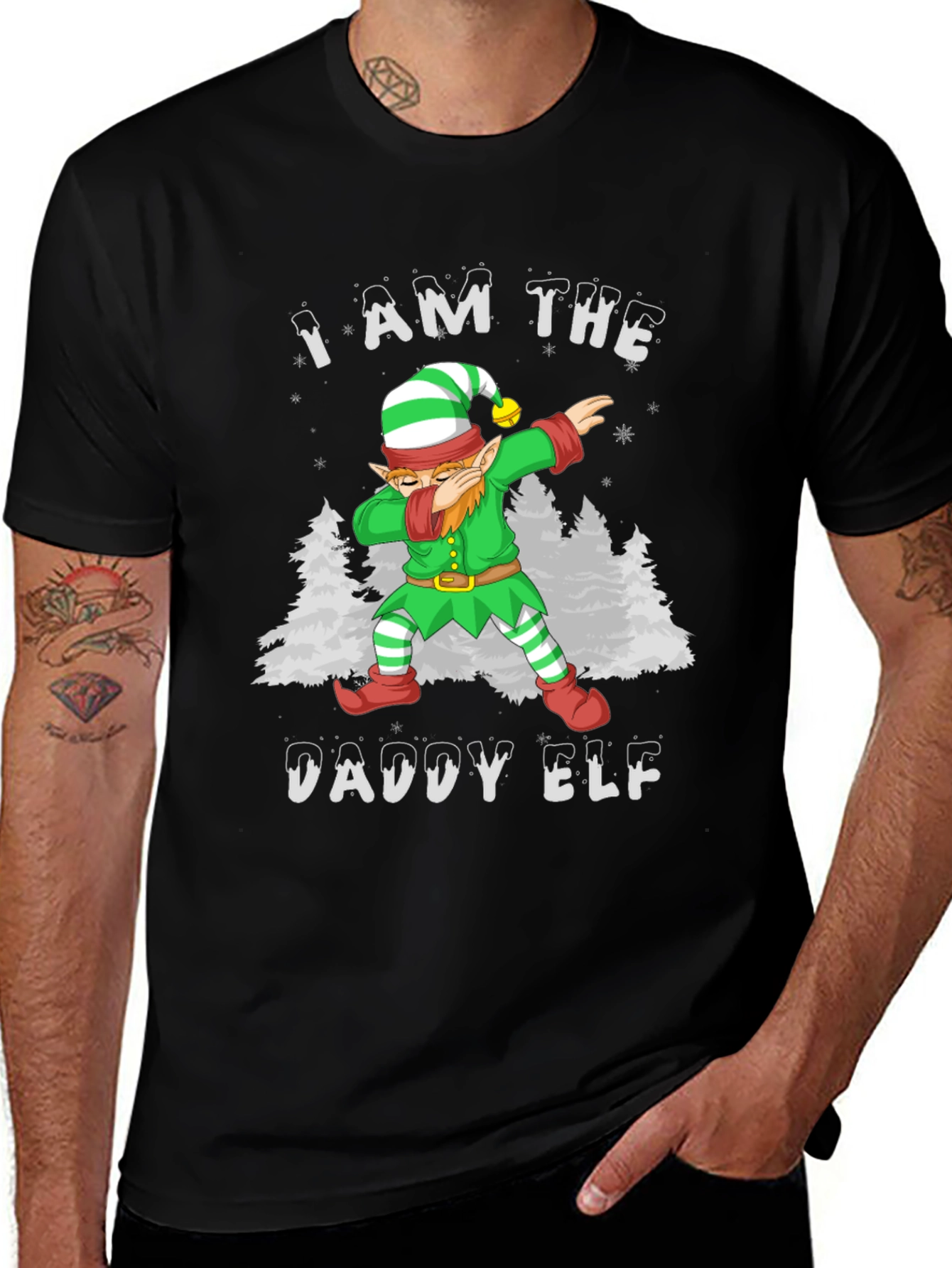 I am the Daddy Elf T-Shirt Christmas Holiday Tee