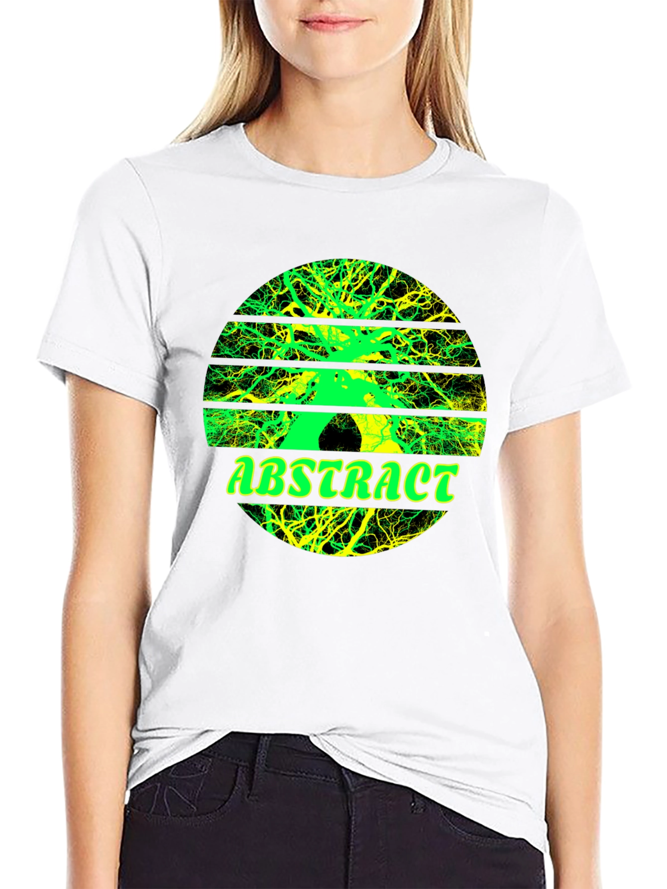 Abstract Tree Graphic Tee - Stylish Mens Black T-Shirt