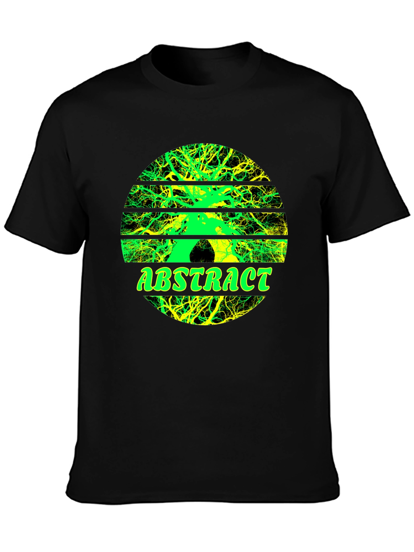 Abstract Tree Graphic Tee - Stylish Mens Black T-Shirt