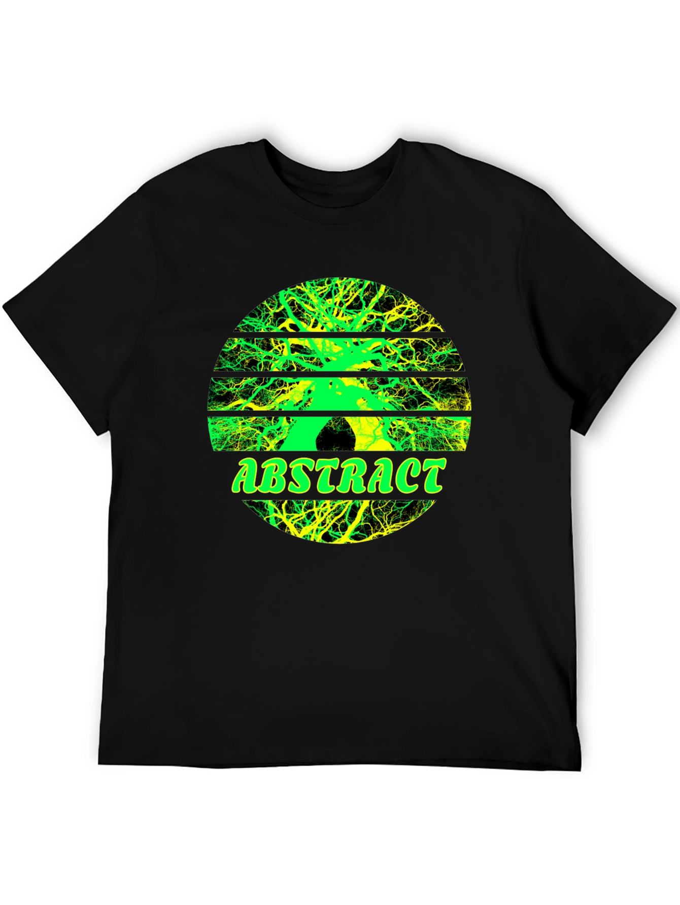 Abstract Tree Graphic Tee - Stylish Mens Black T-Shirt