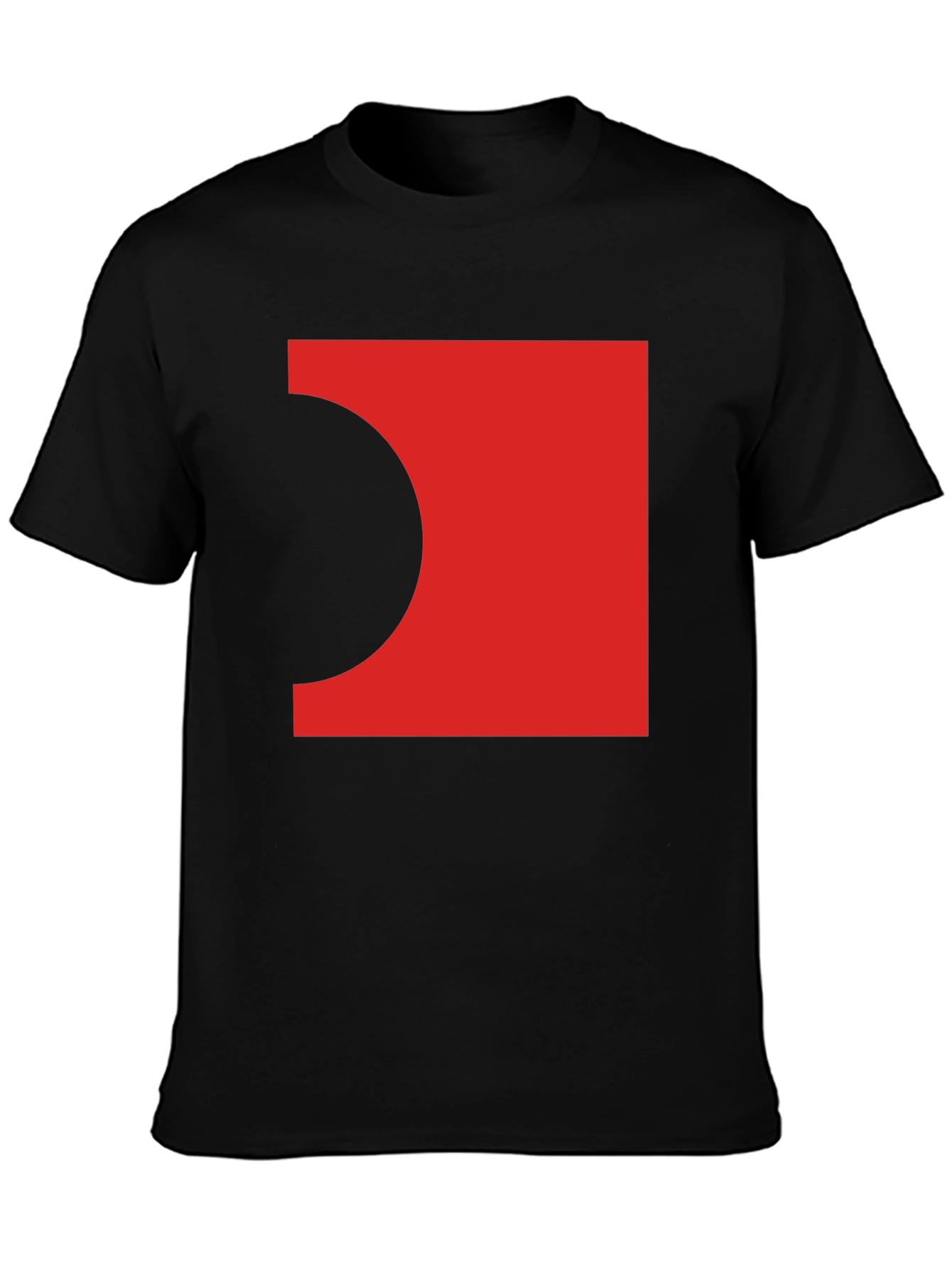 Abstract Red Square Black T-Shirt