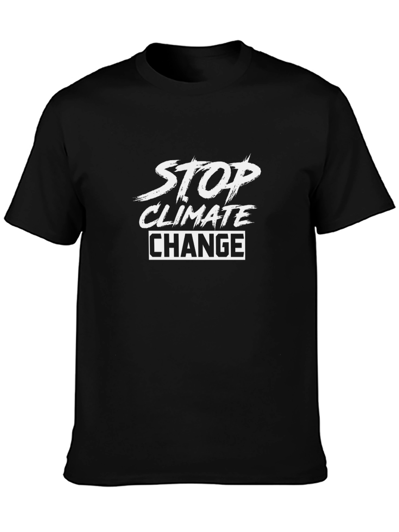 Stop Climate Change Black Graphic T-Shirt