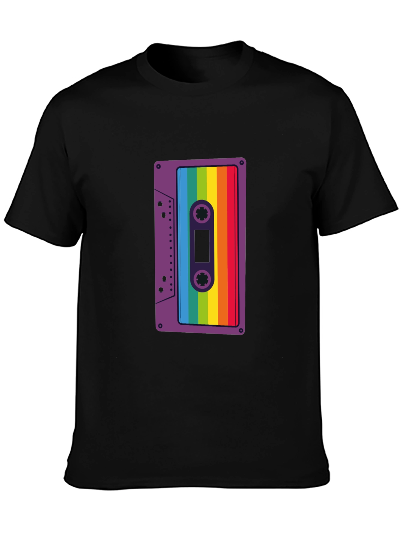 Retro Rainbow Cassette Tape Graphic Tee