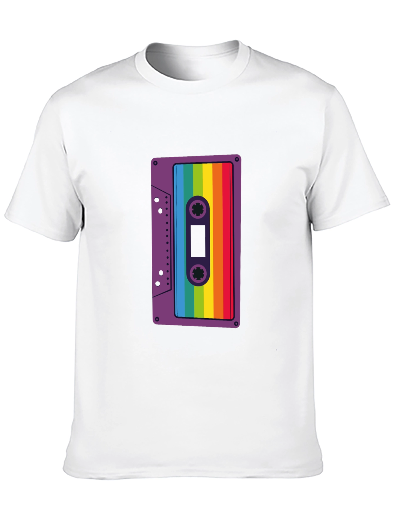 Retro Rainbow Cassette Tape Graphic Tee