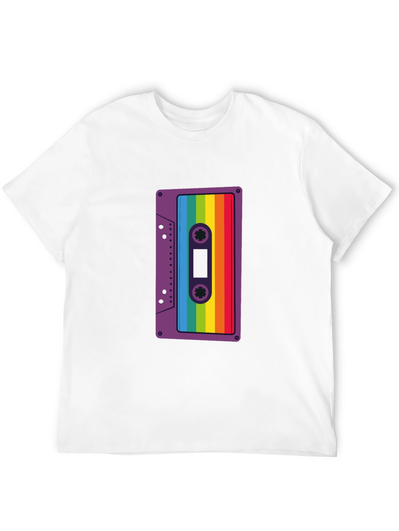 Retro Rainbow Cassette Tape Graphic Tee