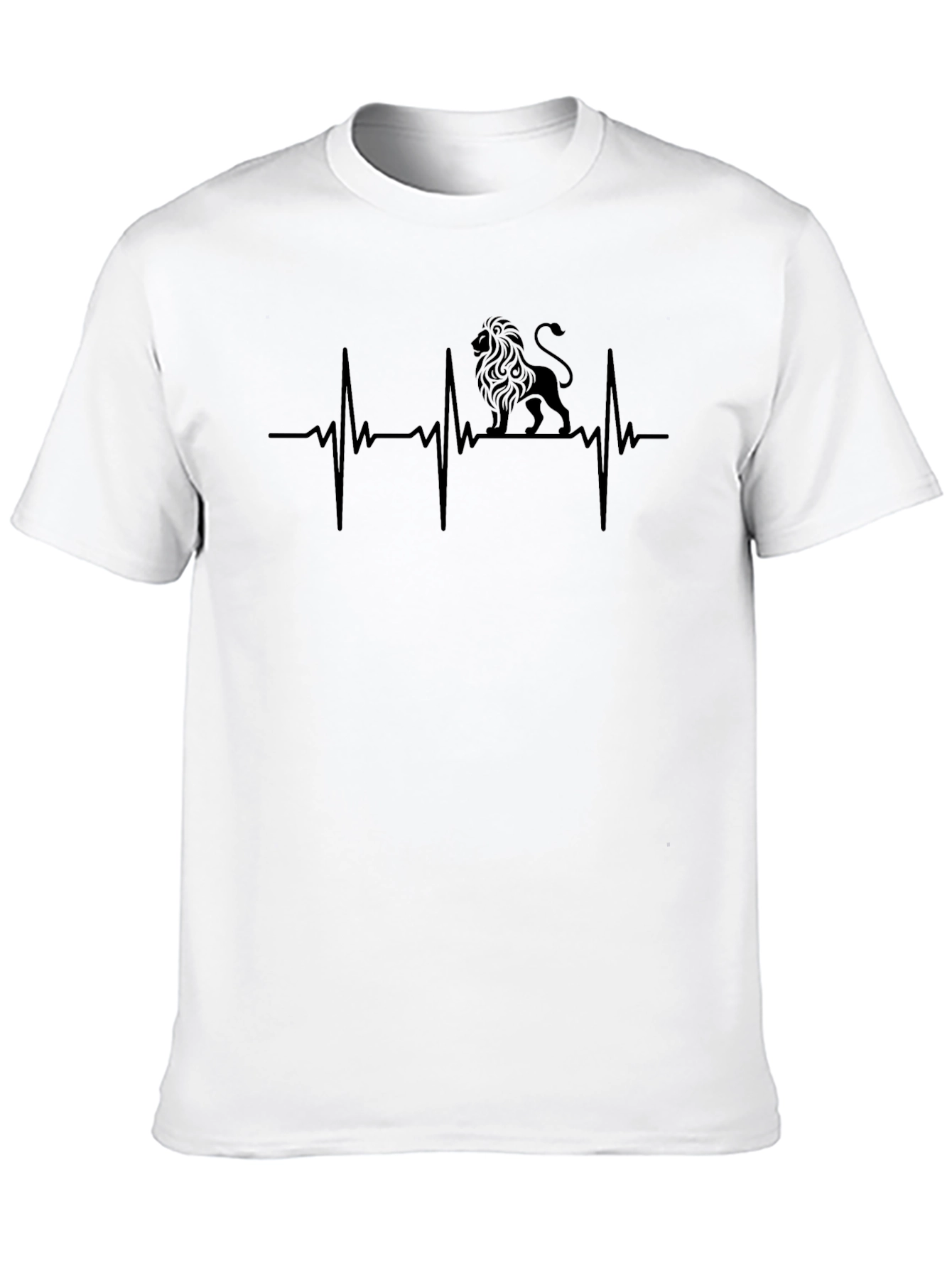 Lion Heartbeat Graphic Tee - Black
