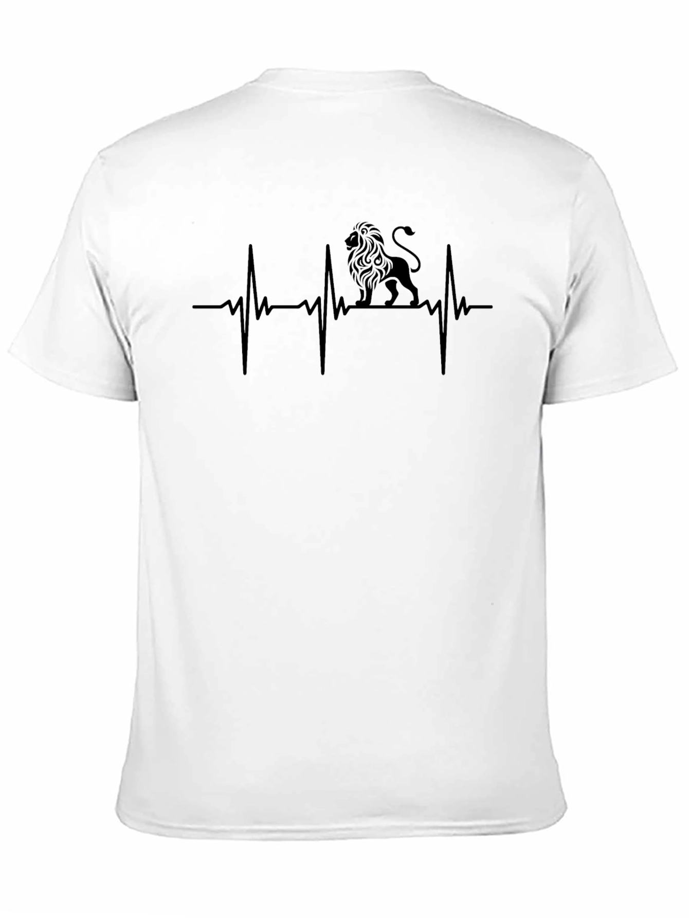 Lion Heartbeat Graphic Tee - Black