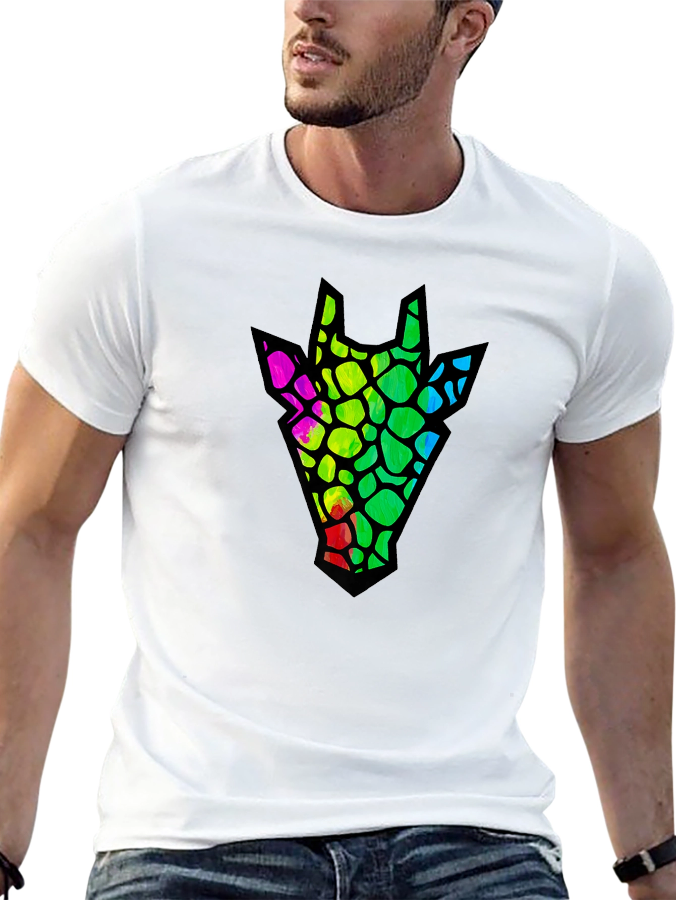 Funky Giraffe T-Shirt - Vivid Graphic Tee