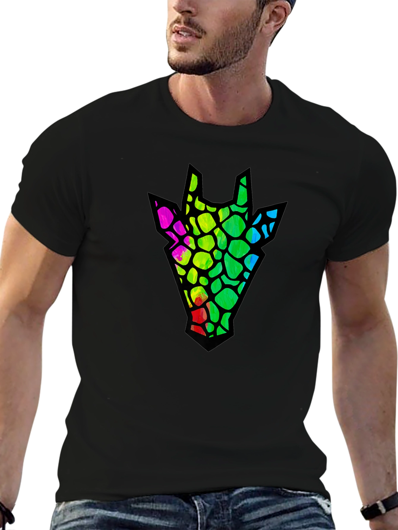Funky Giraffe T-Shirt - Vivid Graphic Tee