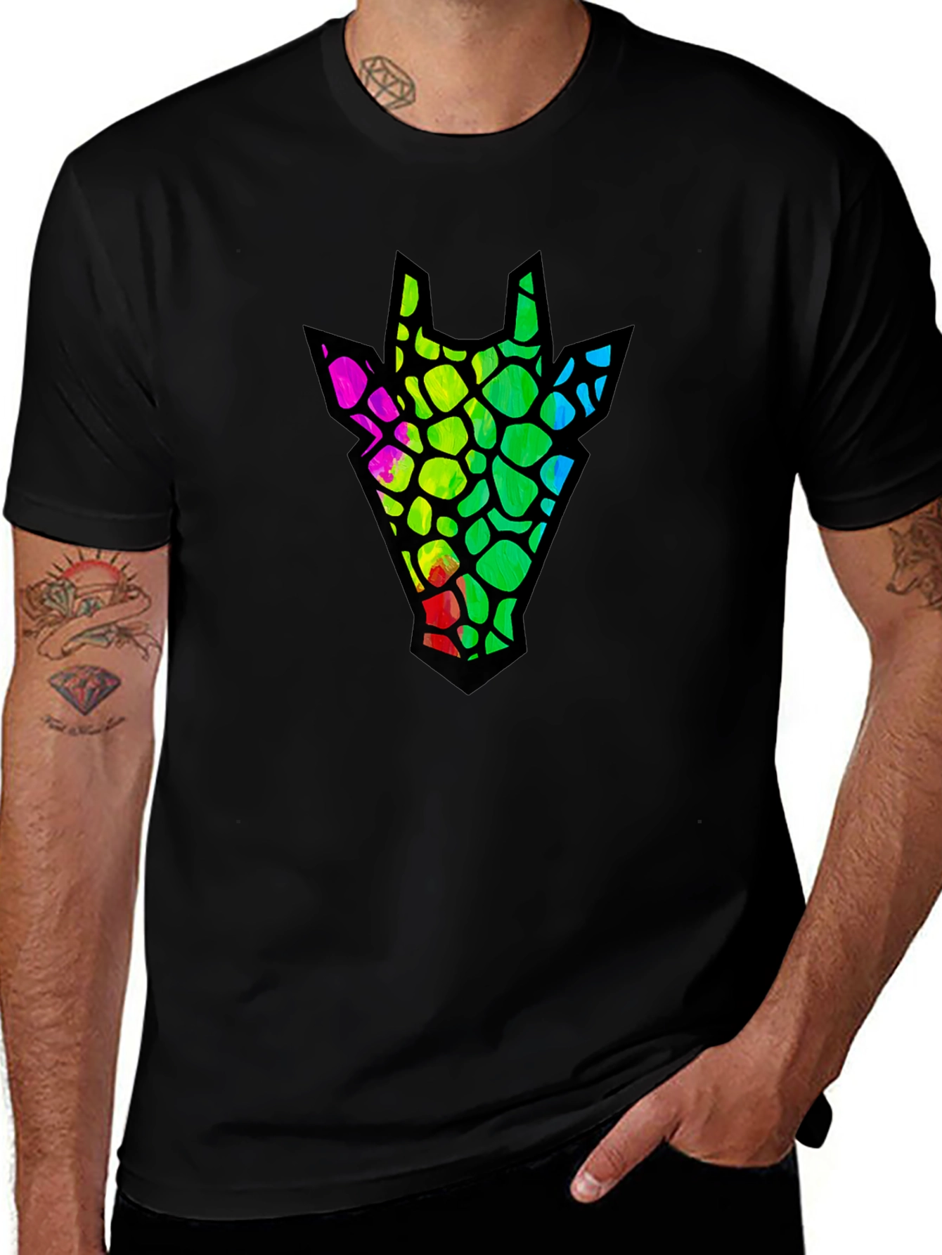 Funky Giraffe T-Shirt - Vivid Graphic Tee