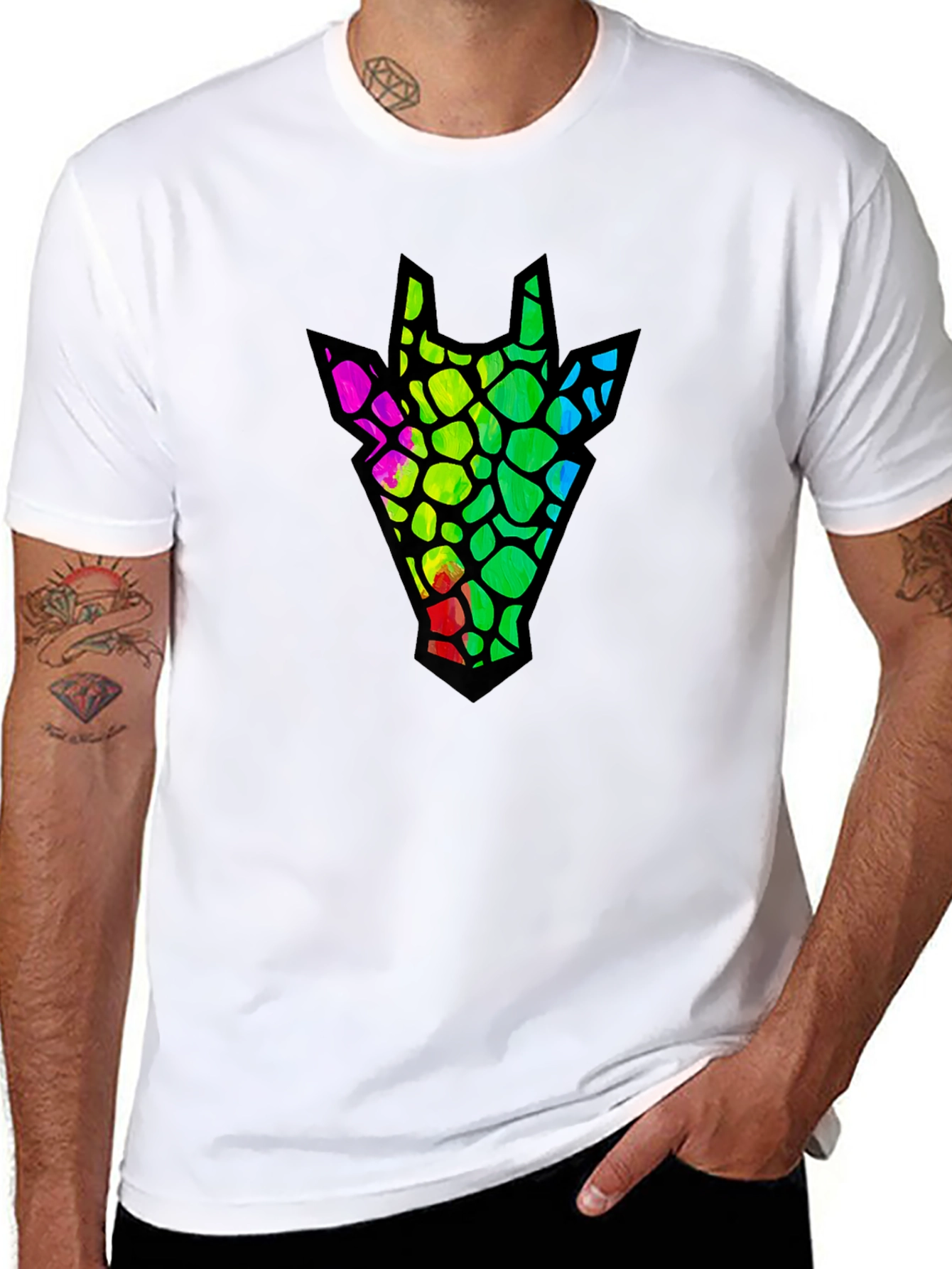 Funky Giraffe T-Shirt - Vivid Graphic Tee