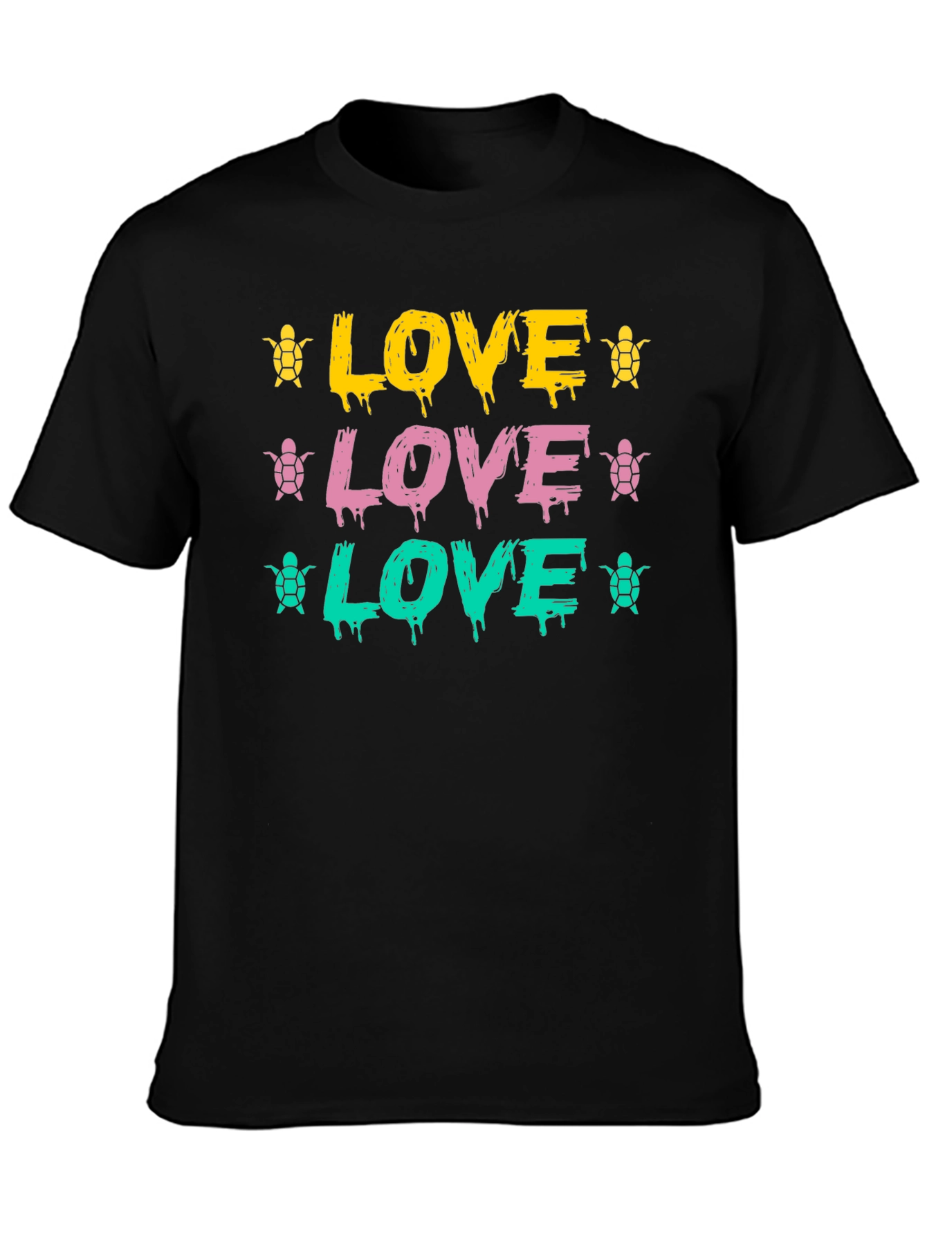 Love Turtles Graphic Tee - Black