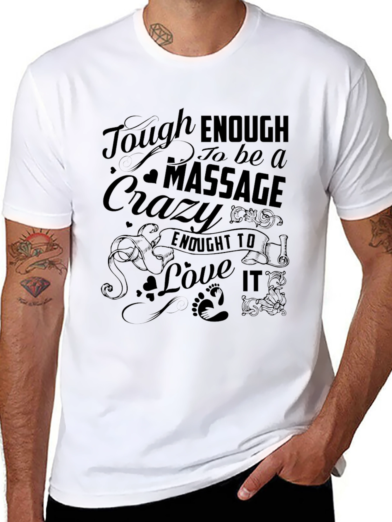 Tough Enough Massage Crazy Love It Black T-Shirt