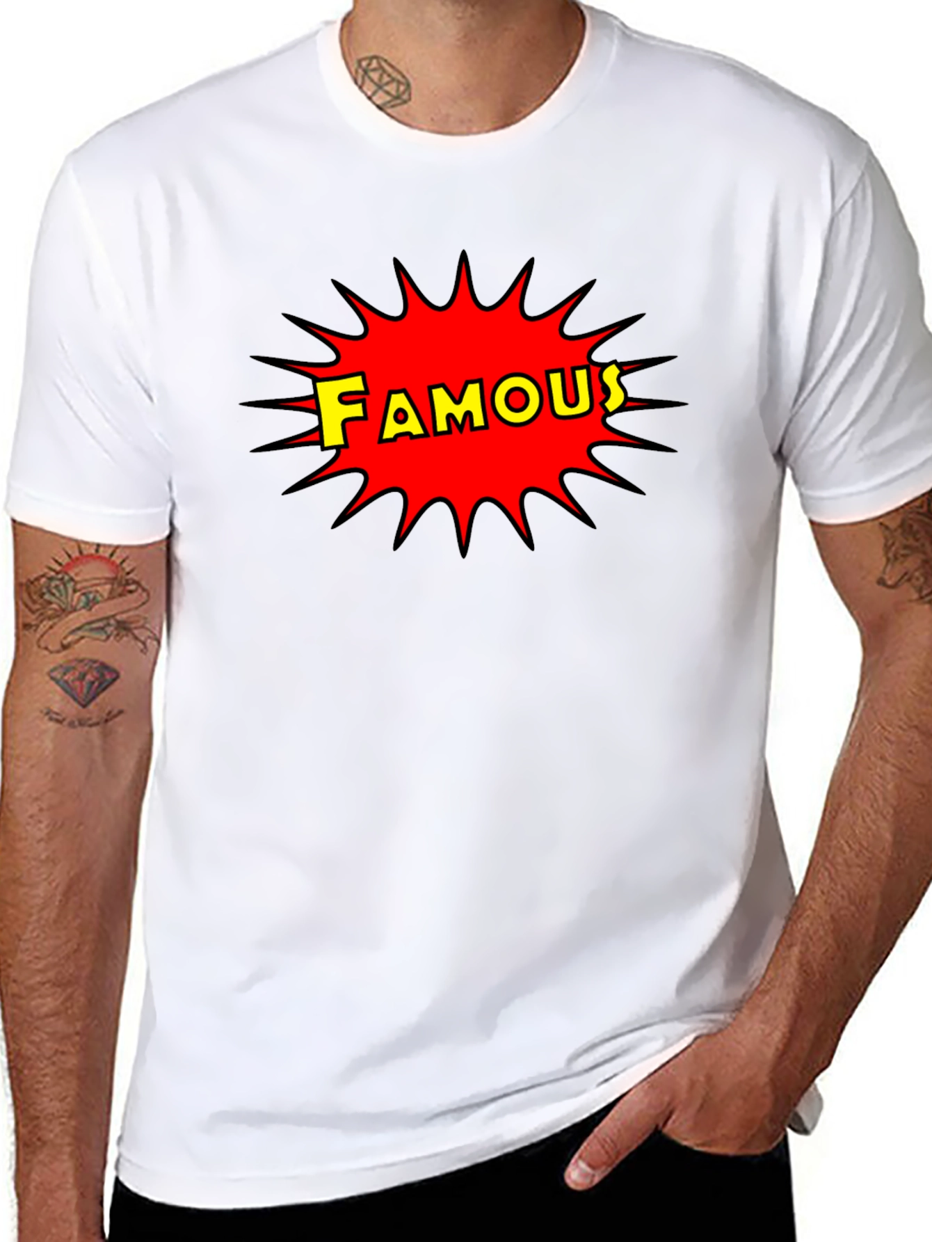 Famous Graphic Print Crew Neck T-Shirt