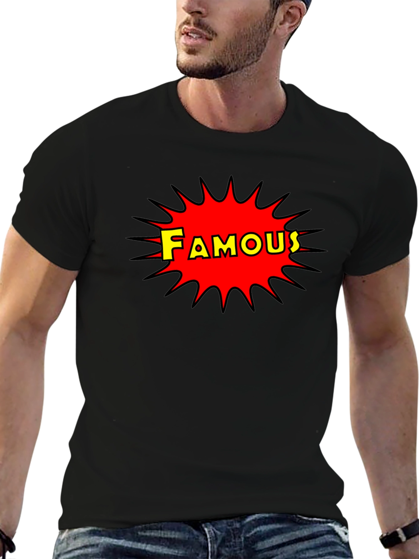 Famous Graphic Print Crew Neck T-Shirt