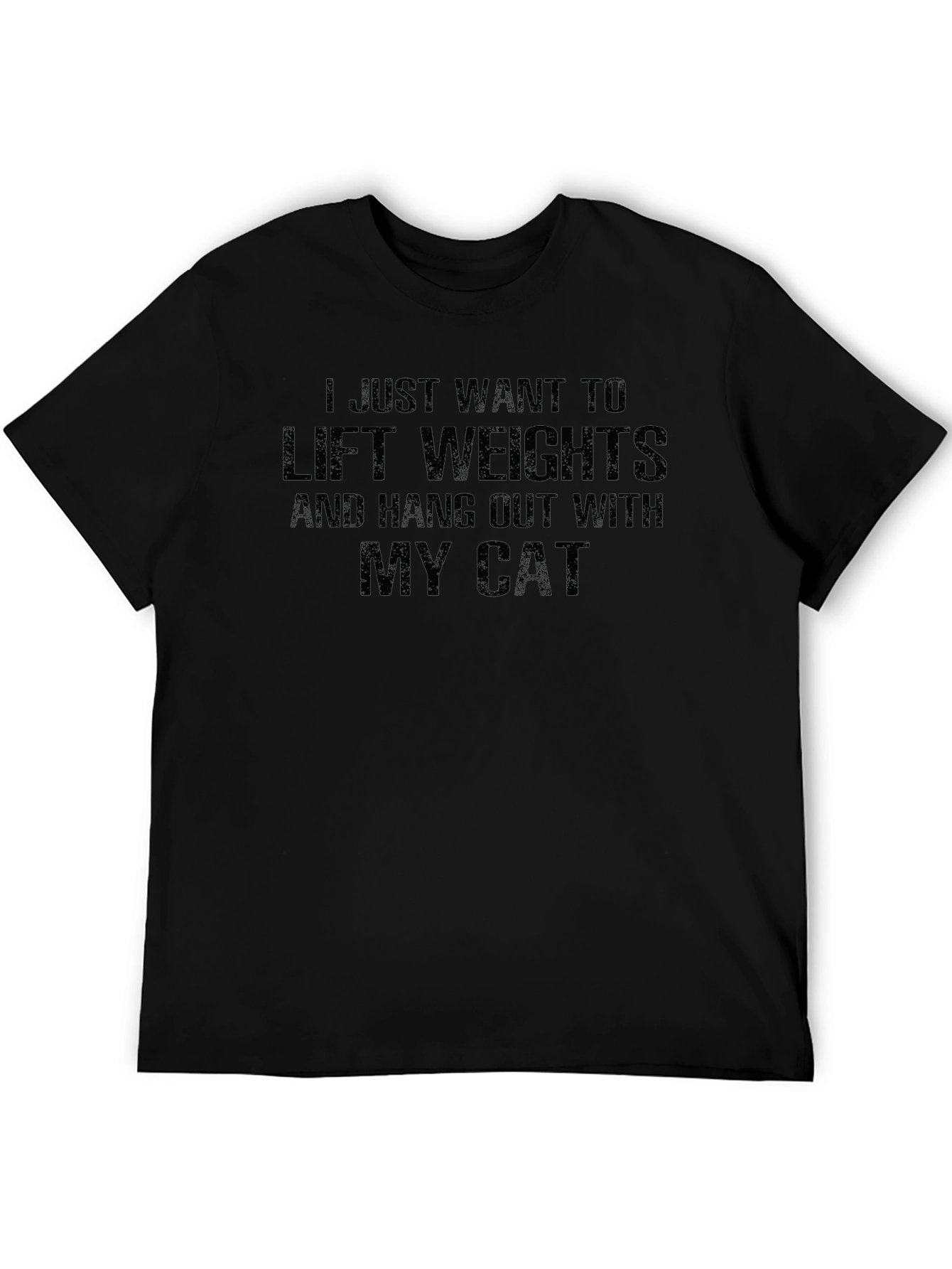 Lift Weights Cat Lover Black T-Shirt