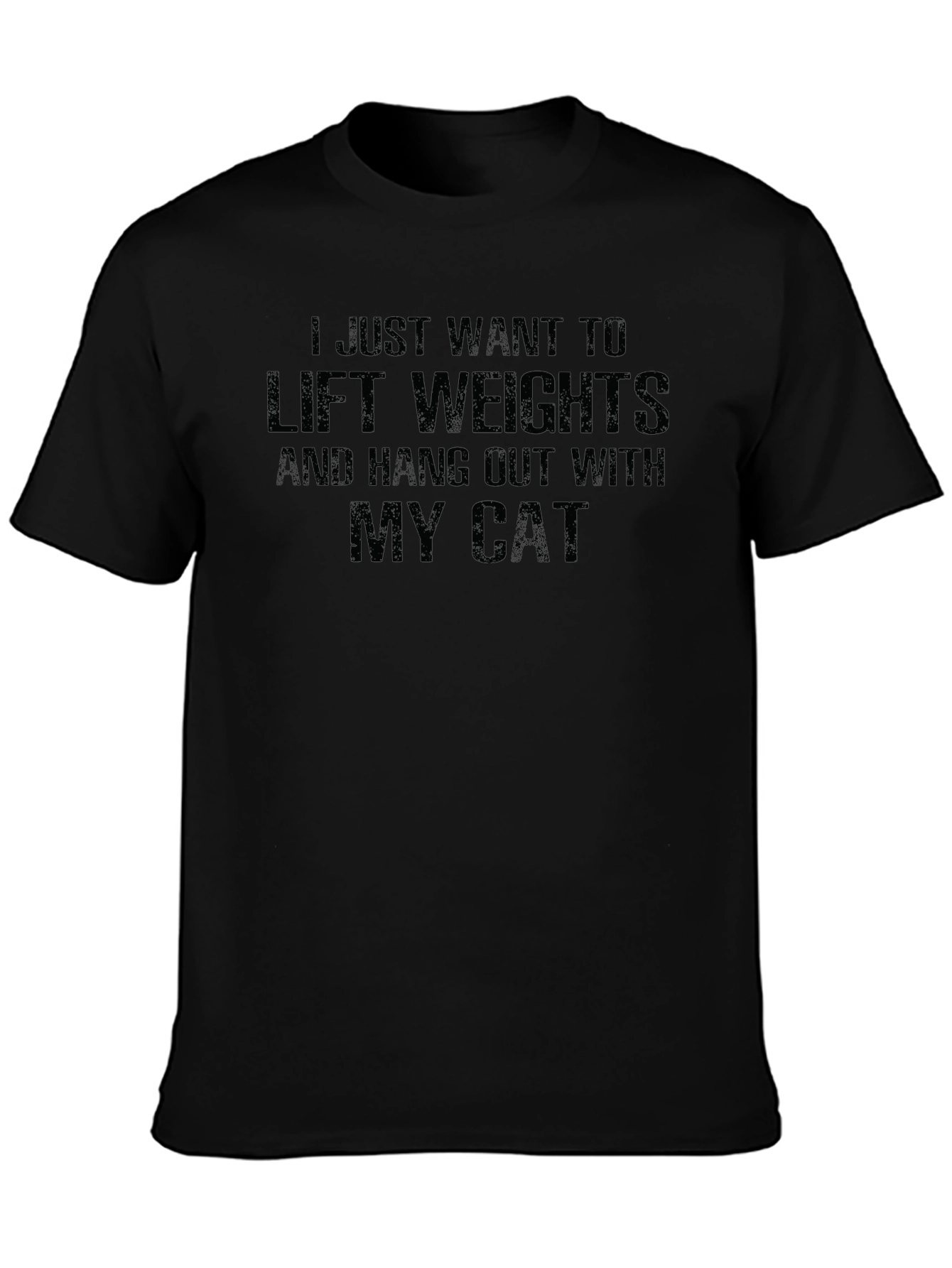 Lift Weights Cat Lover Black T-Shirt