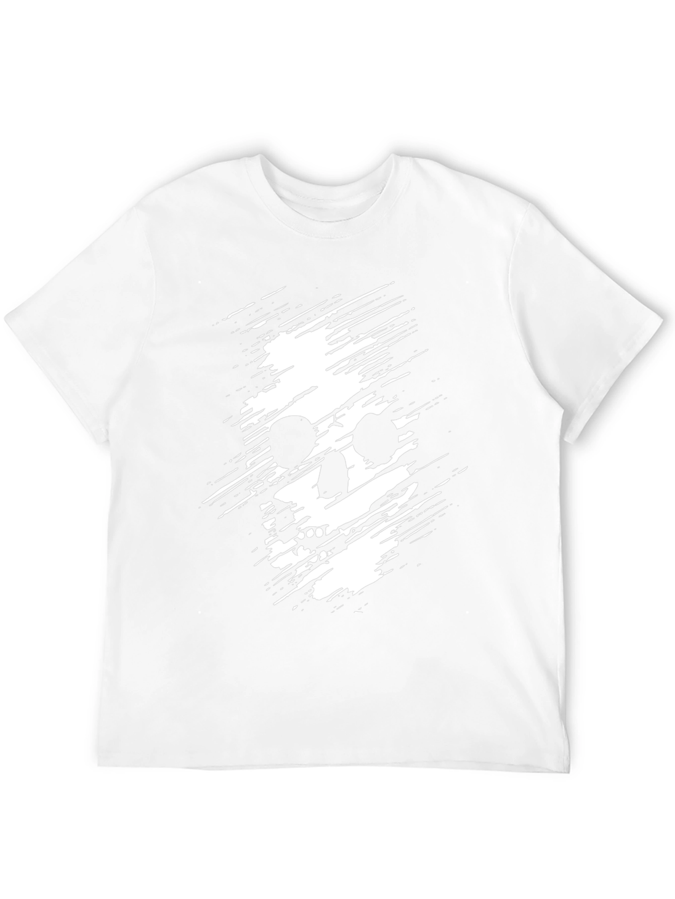 Mens Black T-Shirt with Distressed Skull Graphic