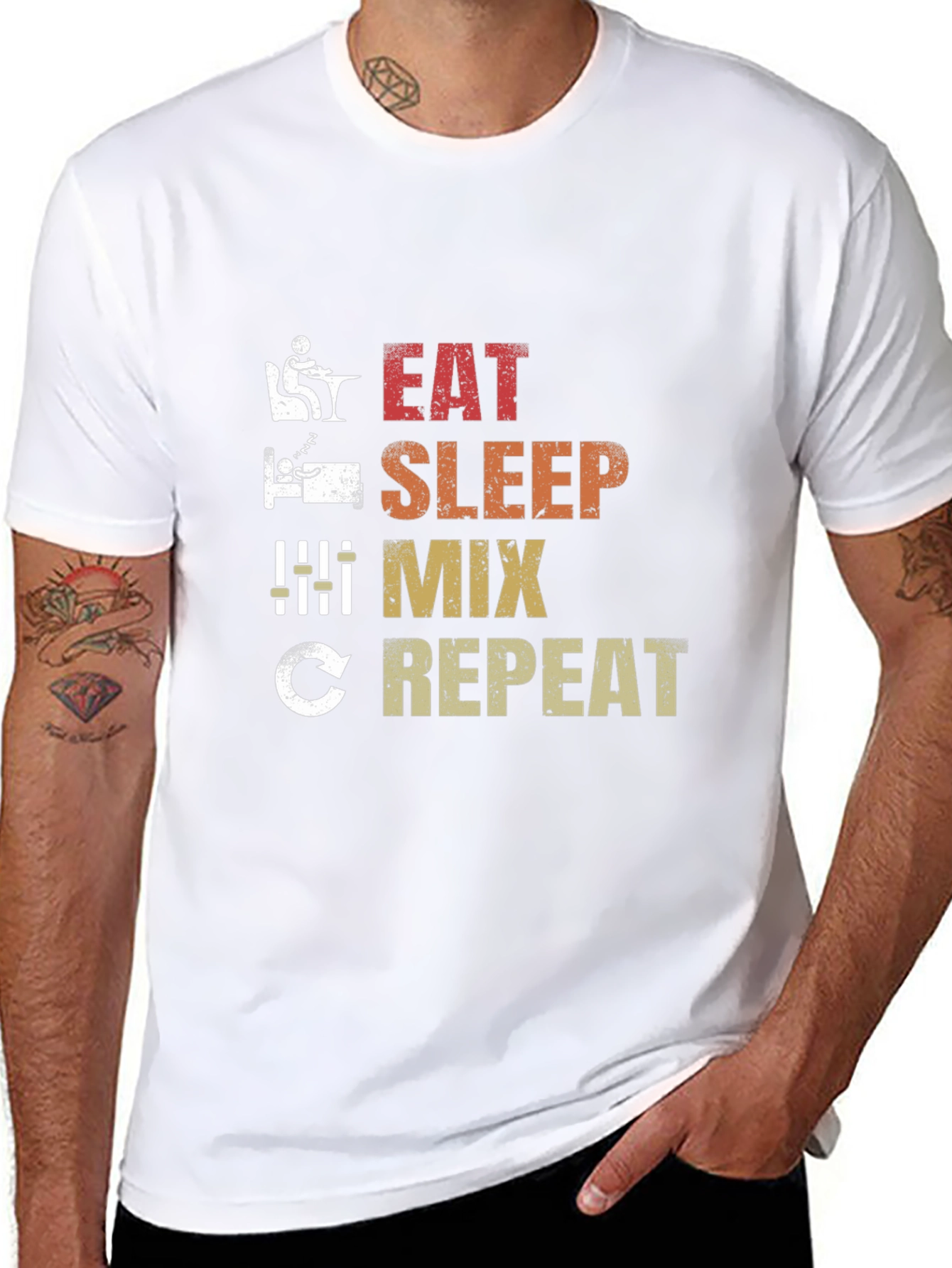 Eat Sleep Mix Repeat Graphic T-Shirt