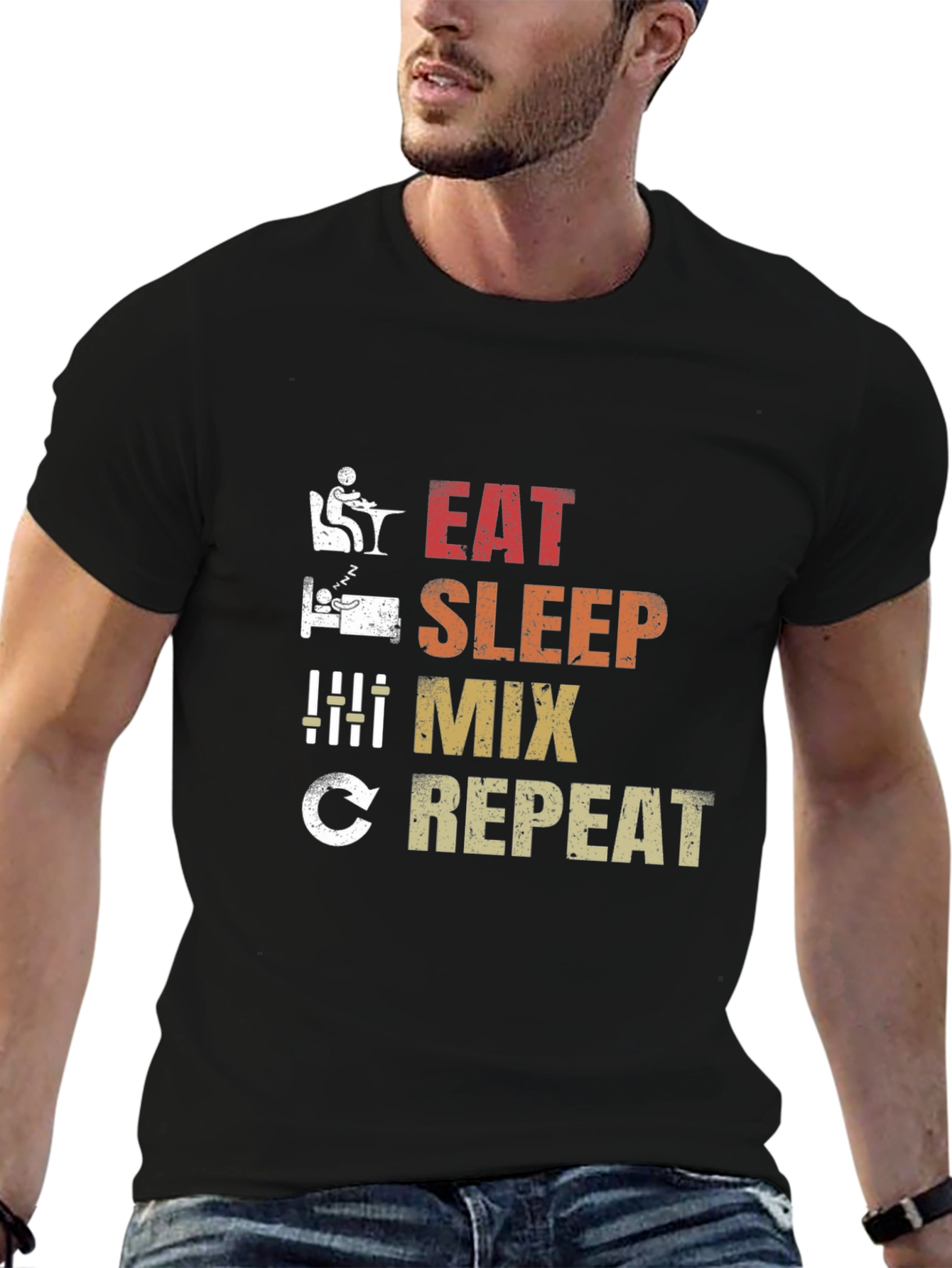 Eat Sleep Mix Repeat Graphic T-Shirt