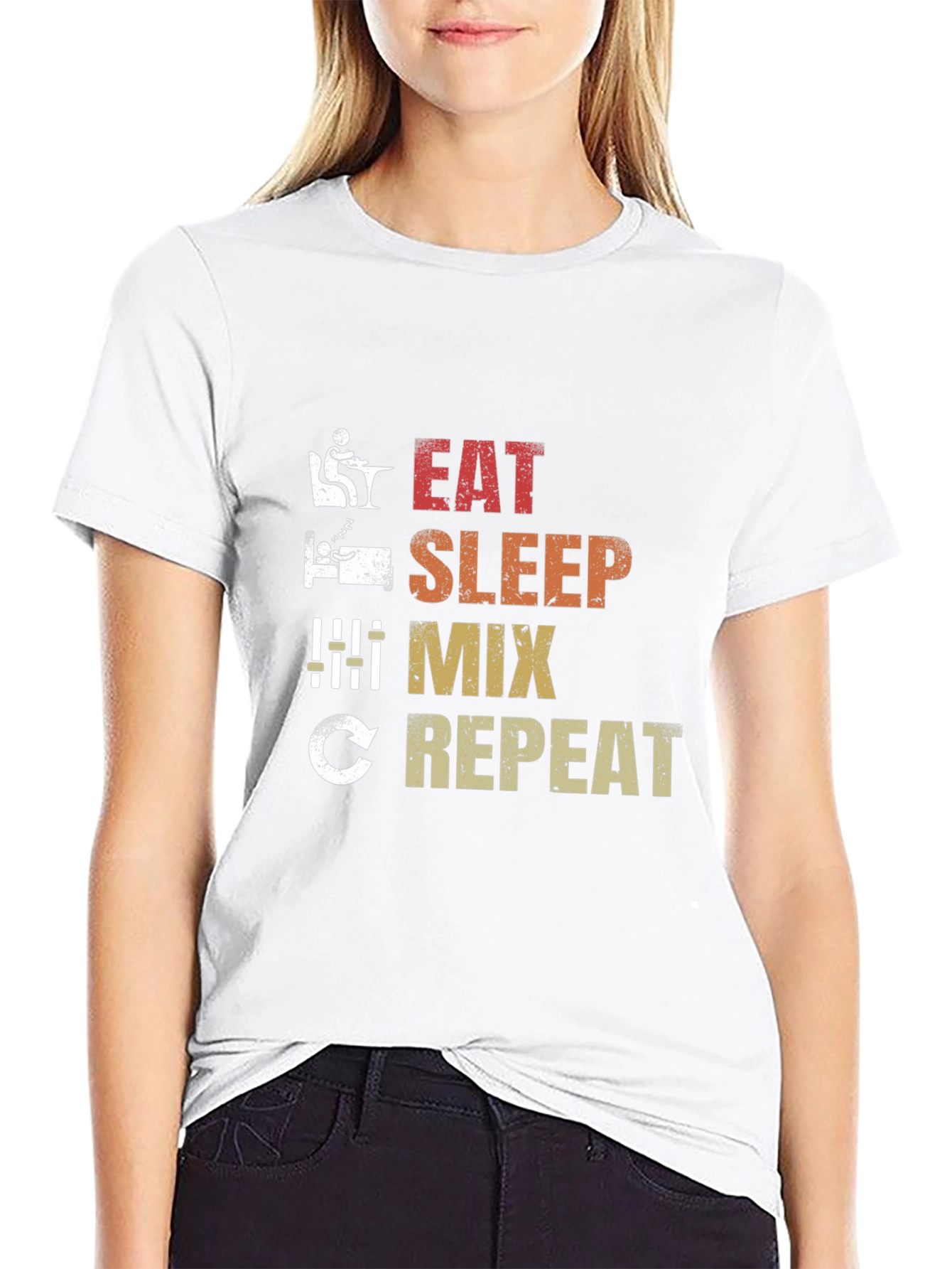 Eat Sleep Mix Repeat Graphic T-Shirt