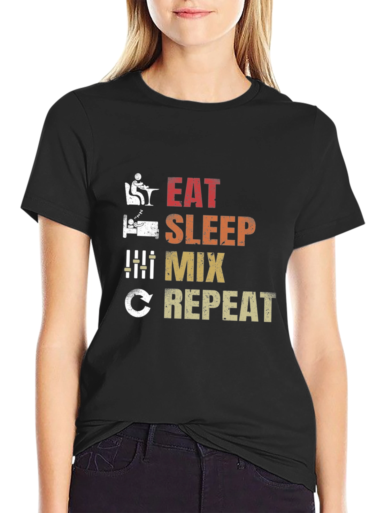 Eat Sleep Mix Repeat Graphic T-Shirt