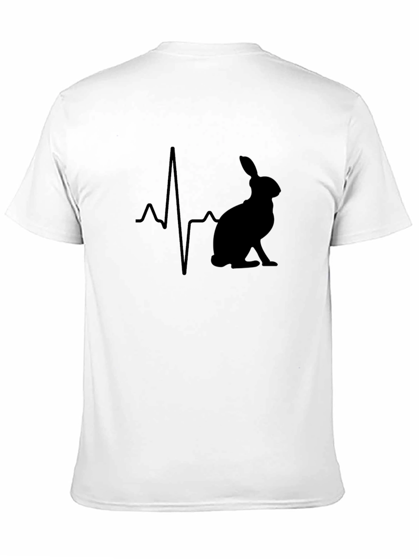 Hare Heartbeat Graphic Tee - Black Cotton T-Shirt