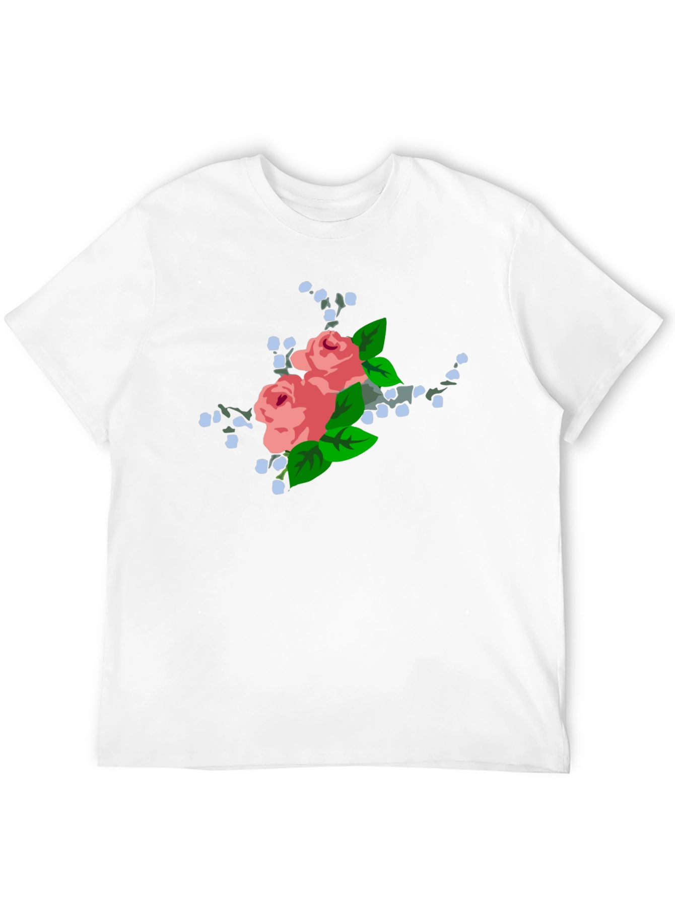 Floral Rose Graphic Black T-Shirt