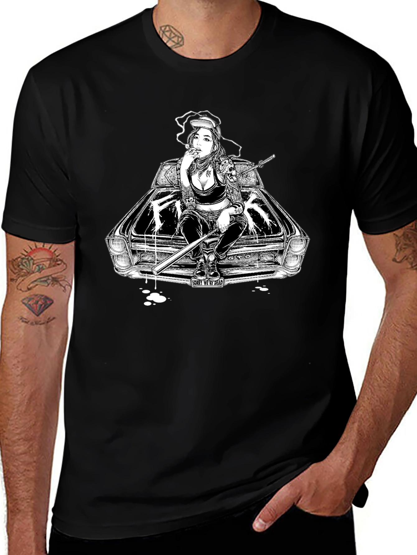 GTO Girl Graphic T-Shirt - Black