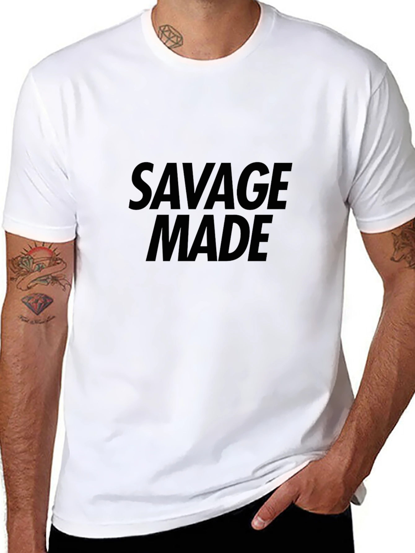 Savage Made Graphic Tee - Black Casual T-Shirt