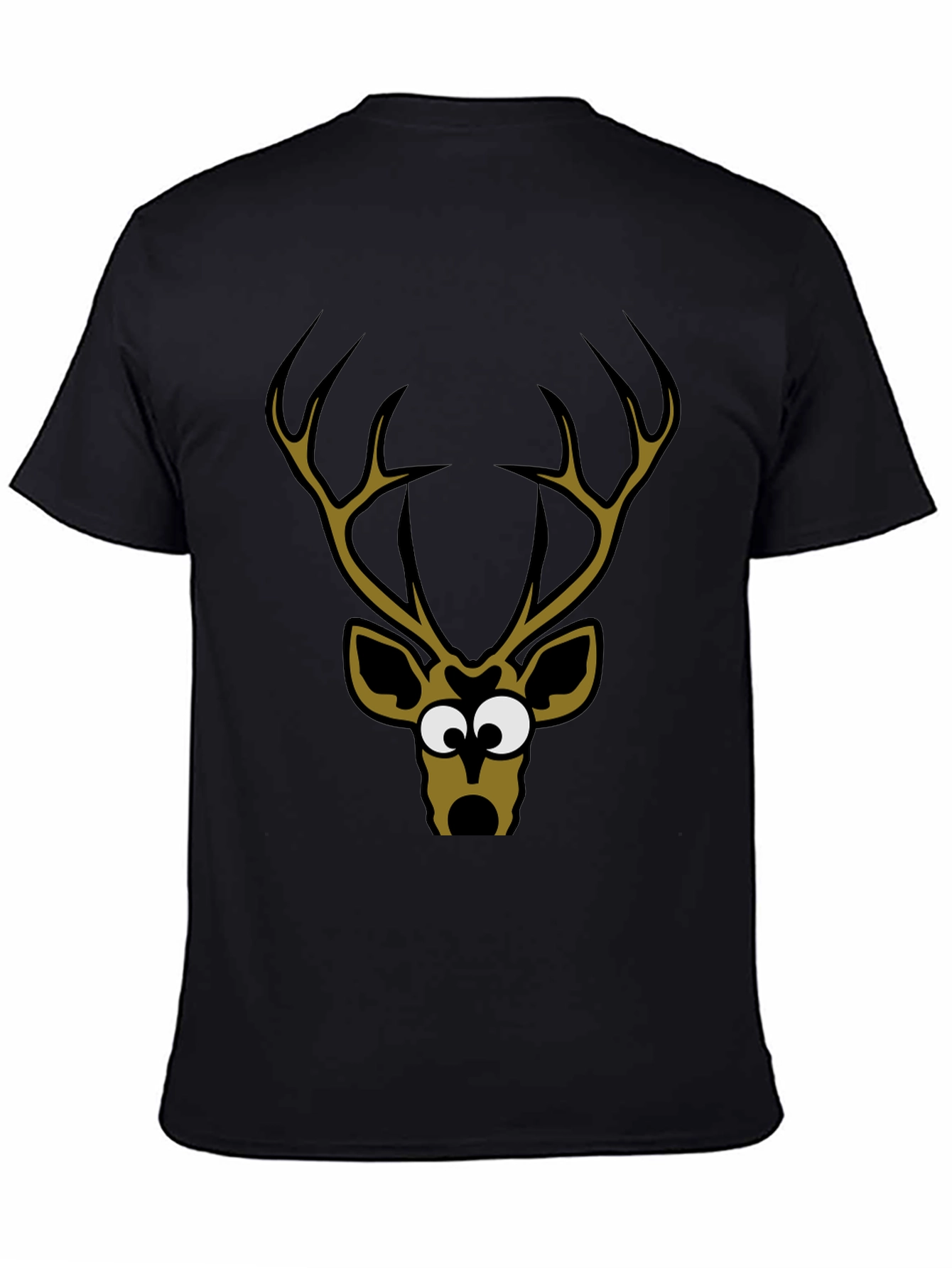 Funny Deer Graphic T-Shirt - Mens Black Tee