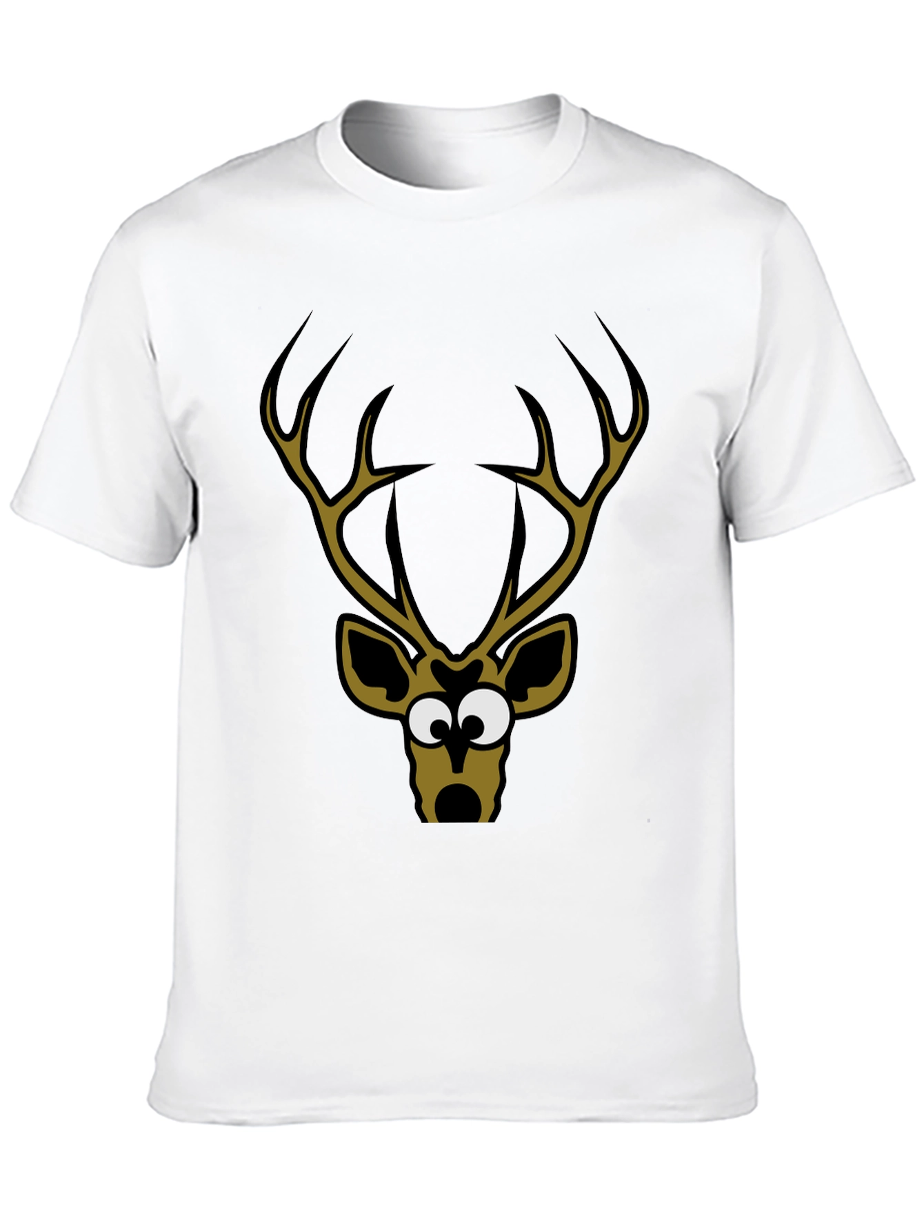 Funny Deer Graphic T-Shirt - Mens Black Tee