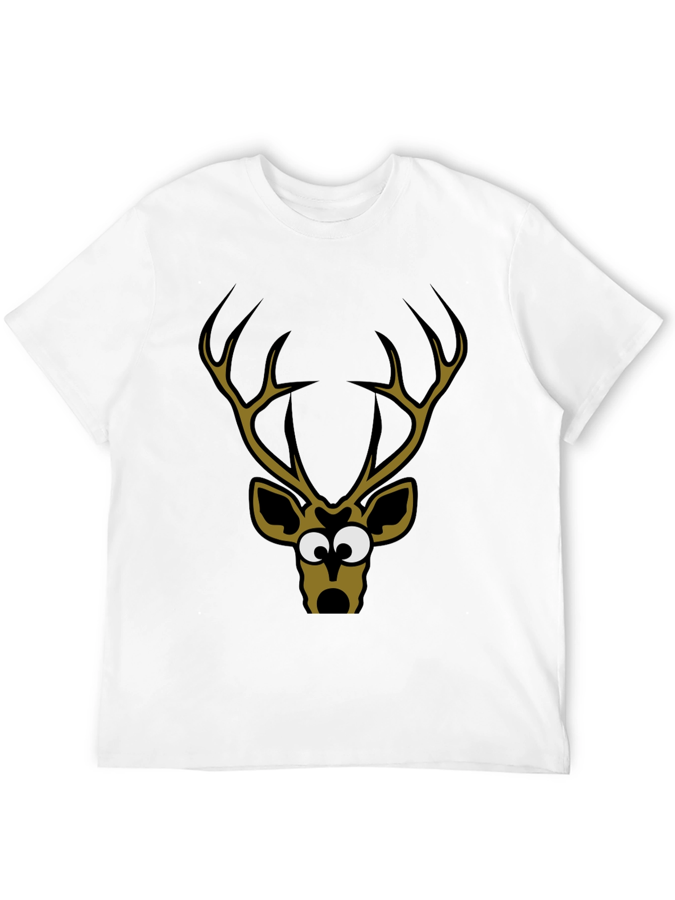 Funny Deer Graphic T-Shirt - Mens Black Tee