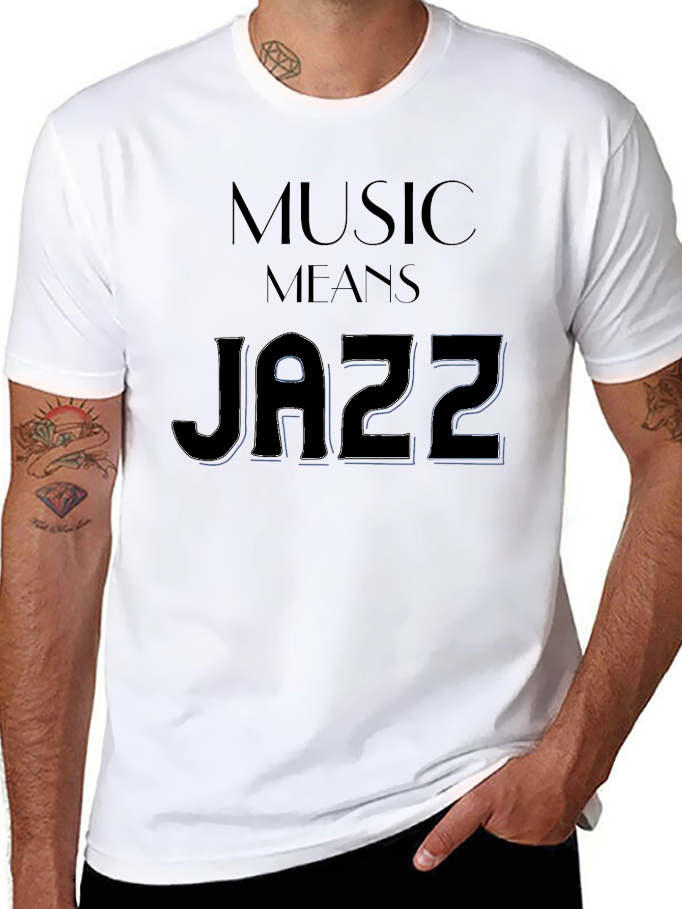 Music Means Jazz Black T-Shirt