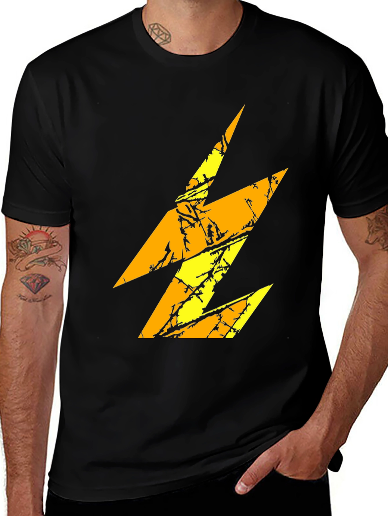 Electric Bolt Graphic Black T-Shirt