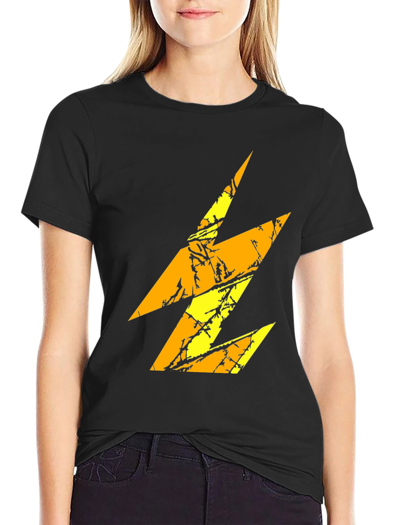 Electric Bolt Graphic Black T-Shirt