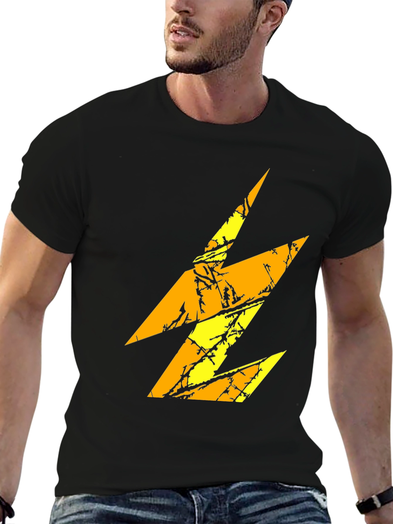 Electric Bolt Graphic Black T-Shirt