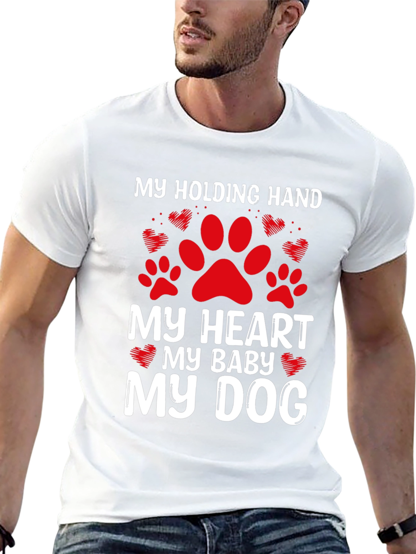 My Dog My Baby T-Shirt Paw Print Heart