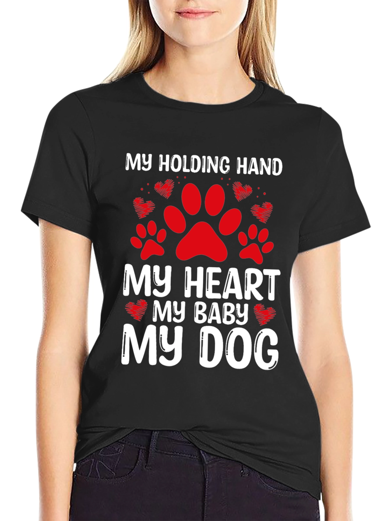 My Dog My Baby T-Shirt Paw Print Heart