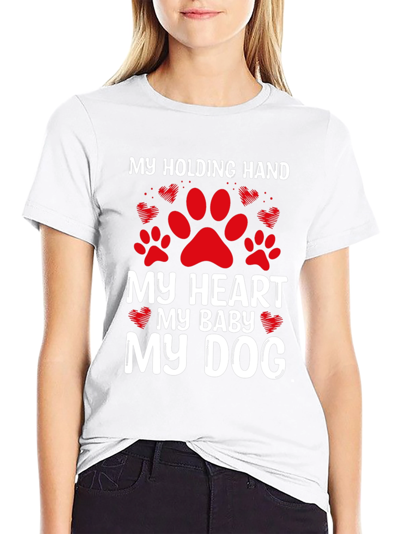My Dog My Baby T-Shirt Paw Print Heart