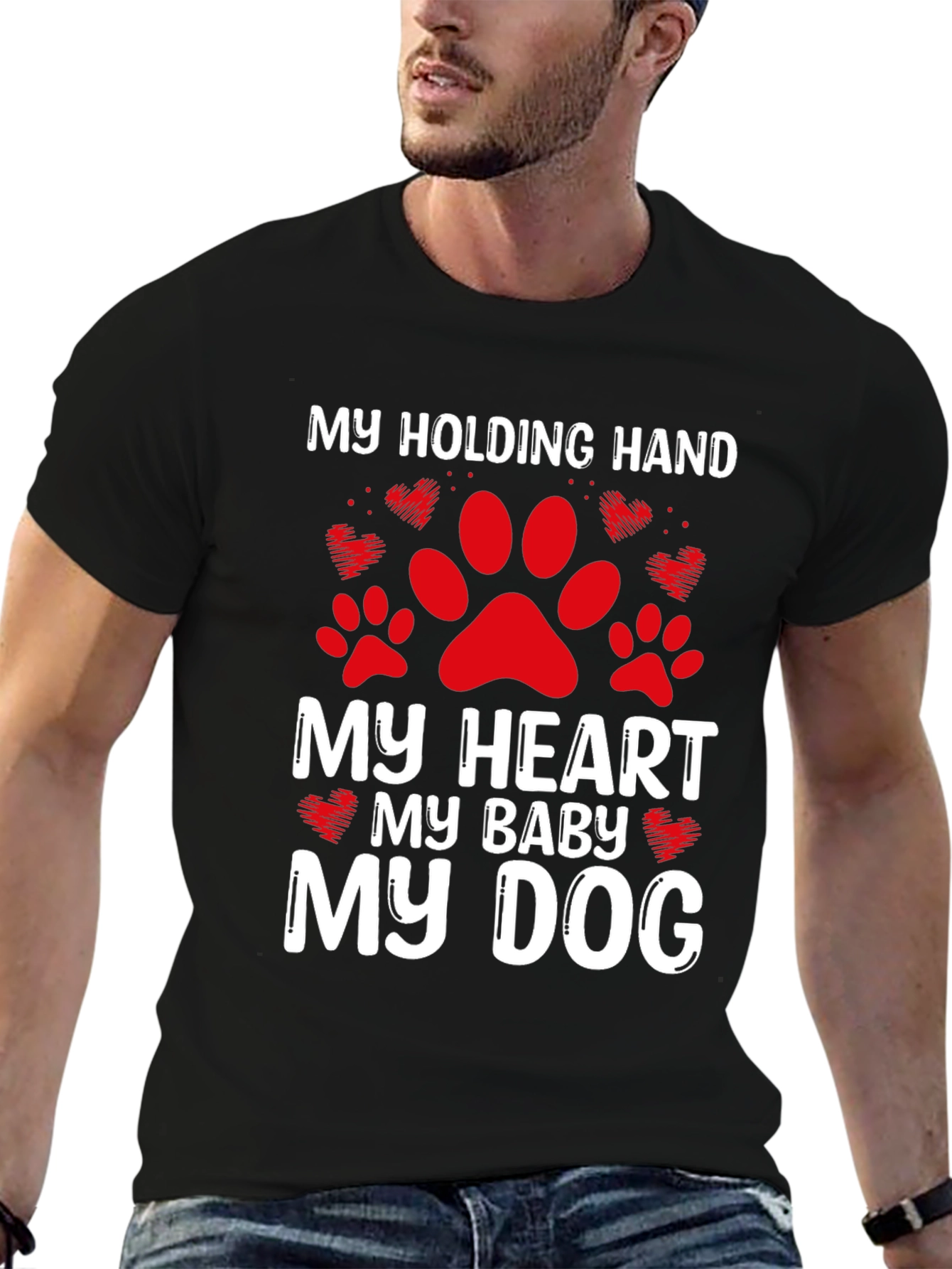 My Dog My Baby T-Shirt Paw Print Heart