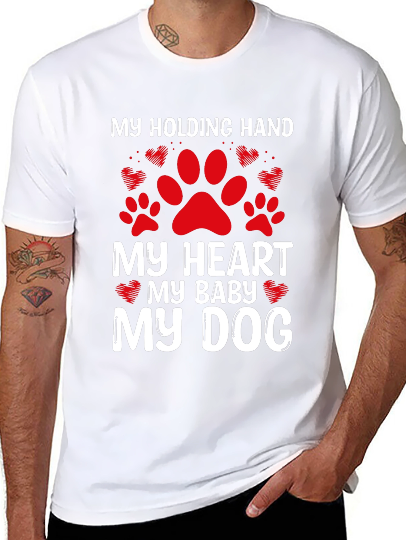 My Dog My Baby T-Shirt Paw Print Heart