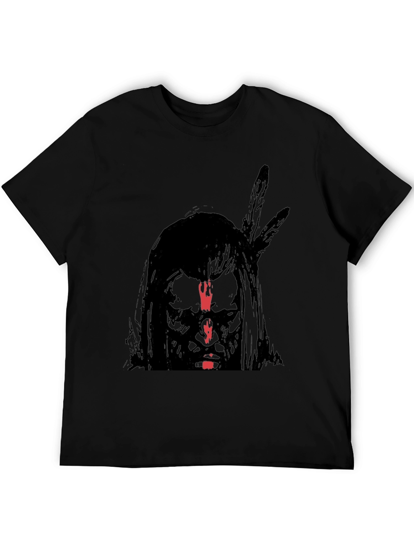 Native American Graphic Print Black T-Shirt