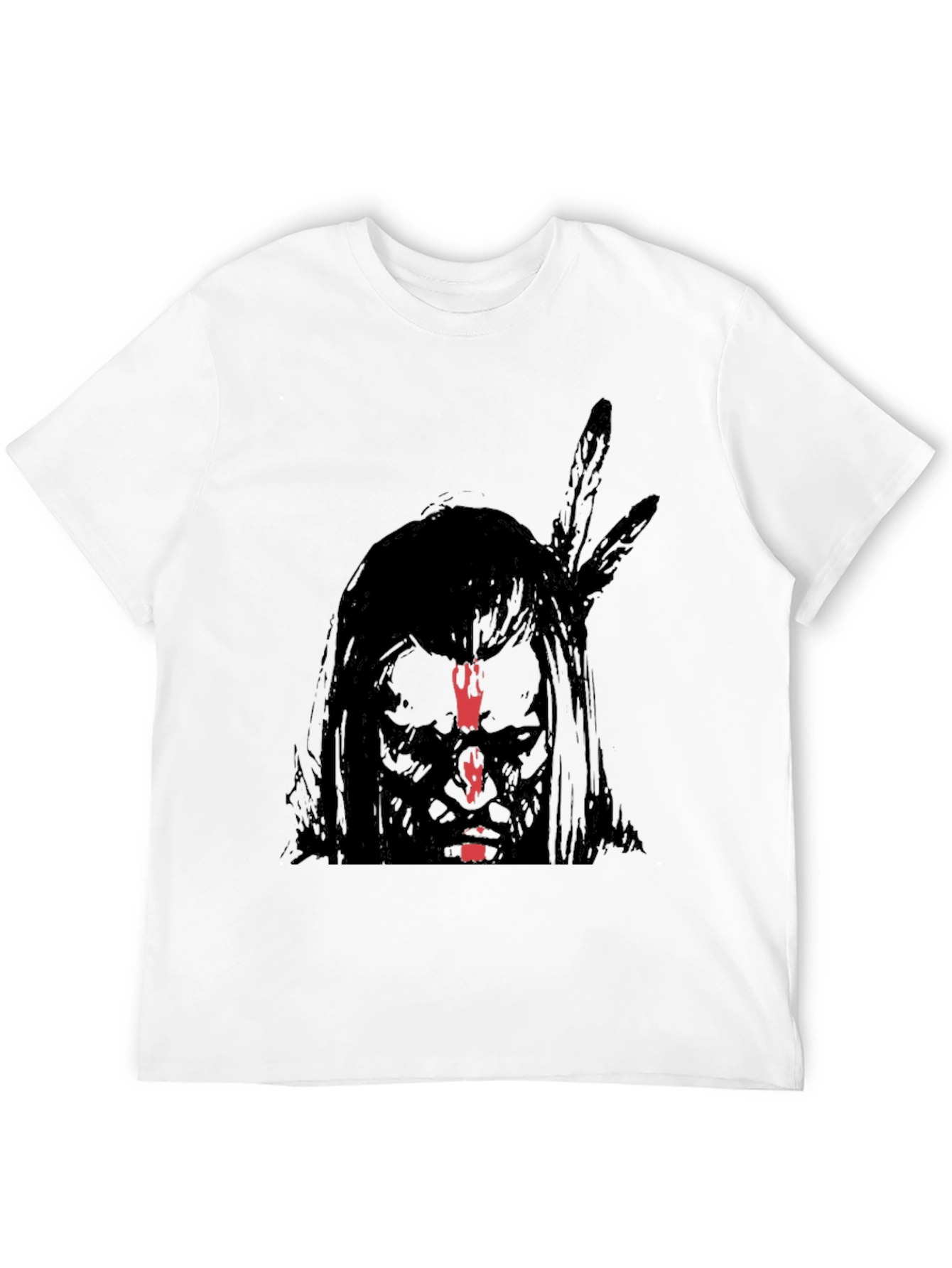 Native American Graphic Print Black T-Shirt