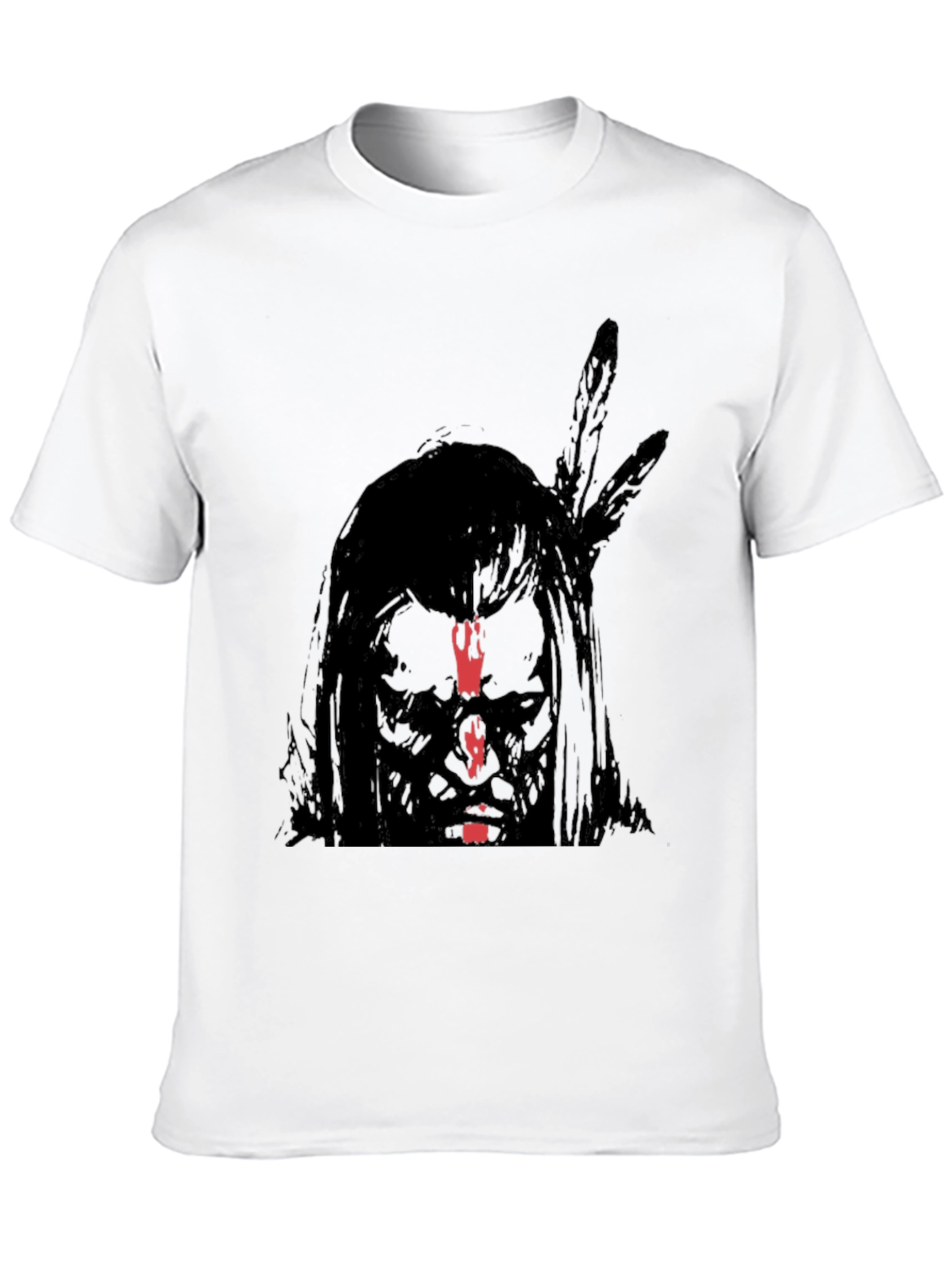 Native American Graphic Print Black T-Shirt