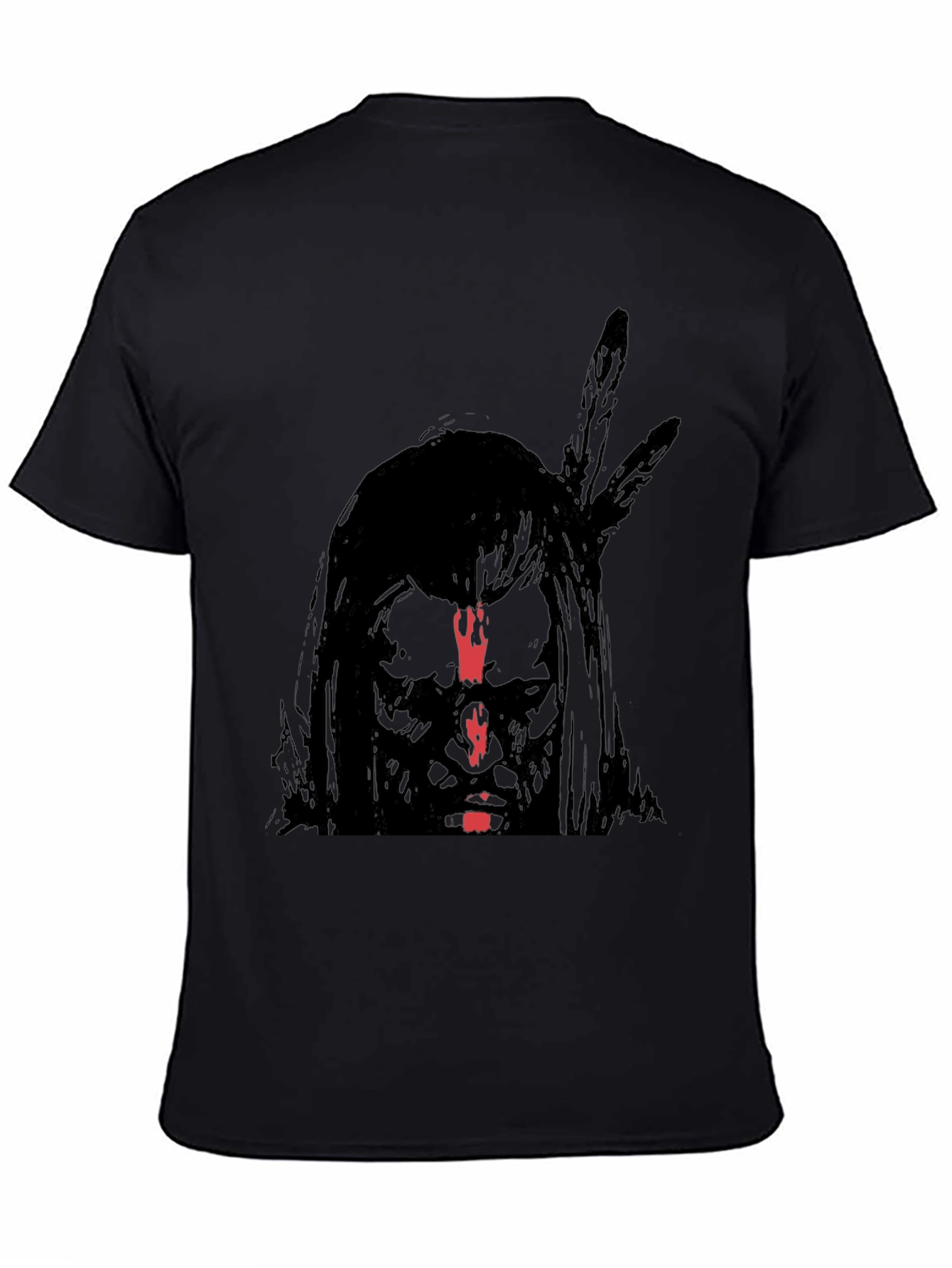 Native American Graphic Print Black T-Shirt